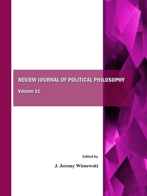 cover image of Review Journal of Political Philosophy, Volume 11